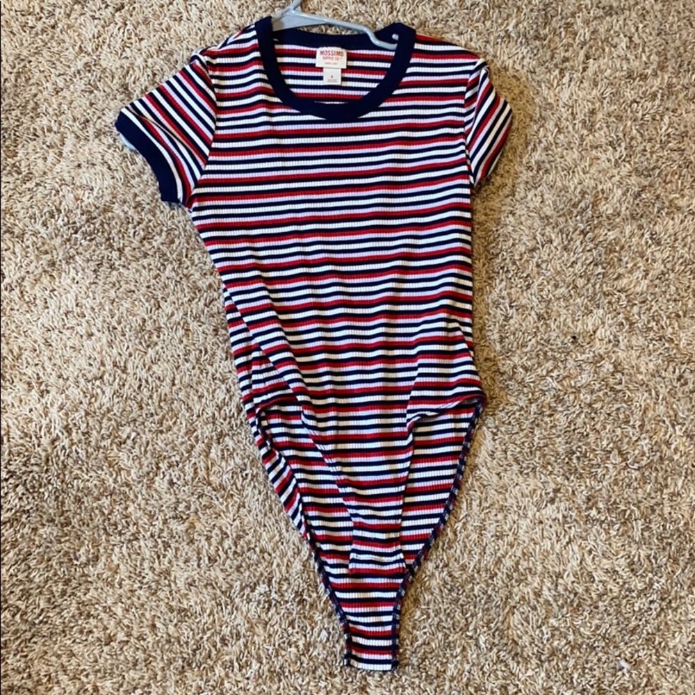 Red, white and blue body suit